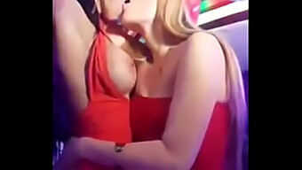 Lesbian Kissing With A Busty Blonde