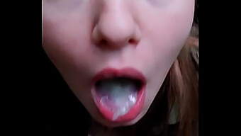 Cumshot In Mouth Of 18+ Amateur After Blowjob