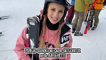 Amateur Blonde Teen Gets Fucked In Public By The Ski Instructor