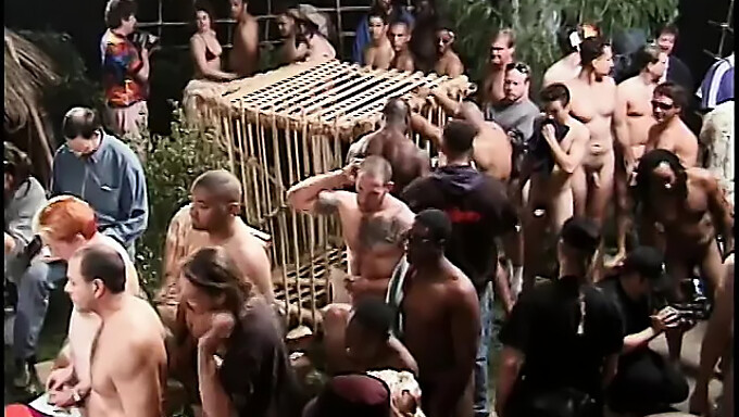 Black Beauty With Big Tits Gets Her Pussy Filled With Multiple Cocks In A Wild Orgy