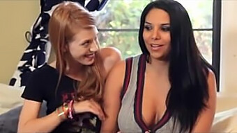 18+ Lesbian With Big Naturals And Small Tits Play A Game