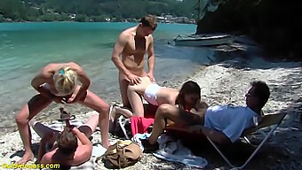 Family Therapy Beach Orgy With Rough Anal And Deepthroat Group Sex