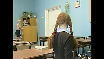 Two Russian Schoolgirls In A Threesome With A Teacher