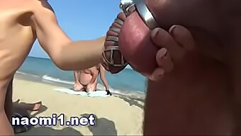 French Bdsm: Pissing And Cumming On A Swinger Beach