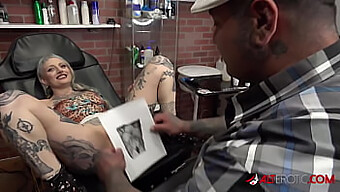 Tattooed River Dawn Ink Gives A Blowjob To A Lucky Guy